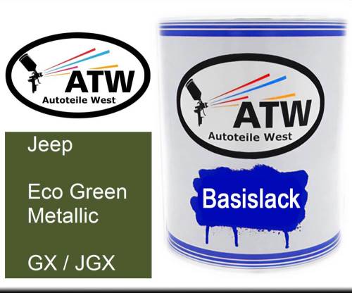 Jeep, Eco Green Metallic, GX / JGX: 1L Lackdose, von ATW Autoteile West.